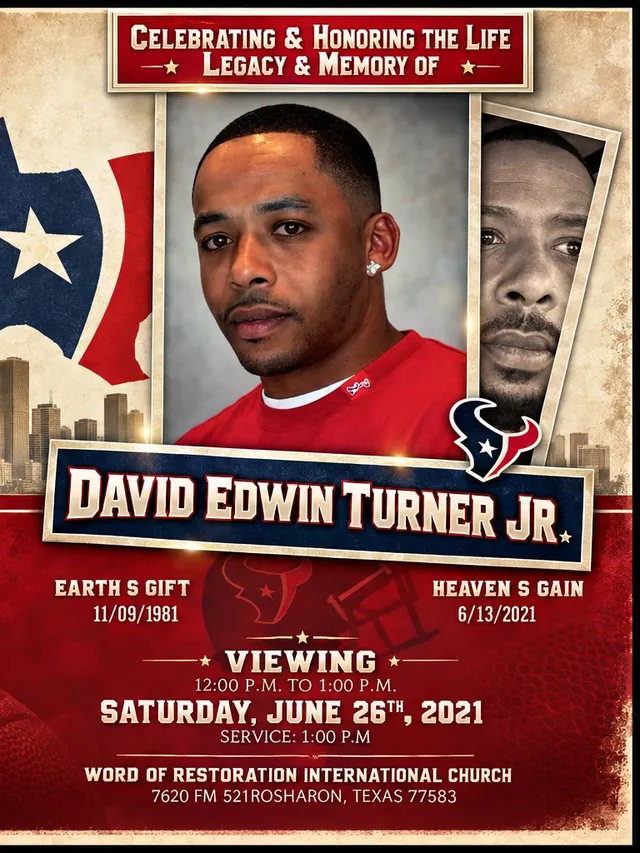 Funeral program for David Edwin Turner Jr.
