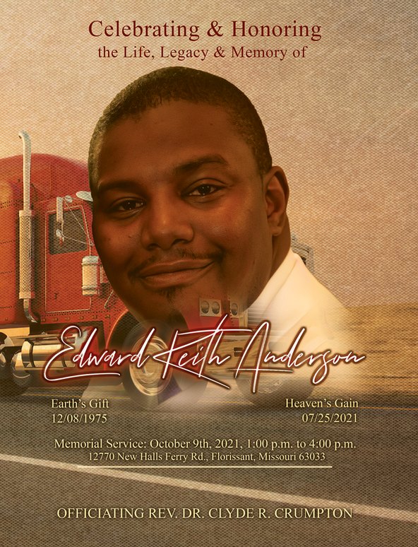 Funeral program for Edward K. Anderson