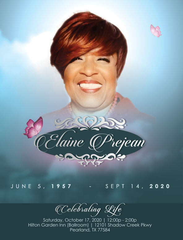 Funeral program for Elaine Prejean